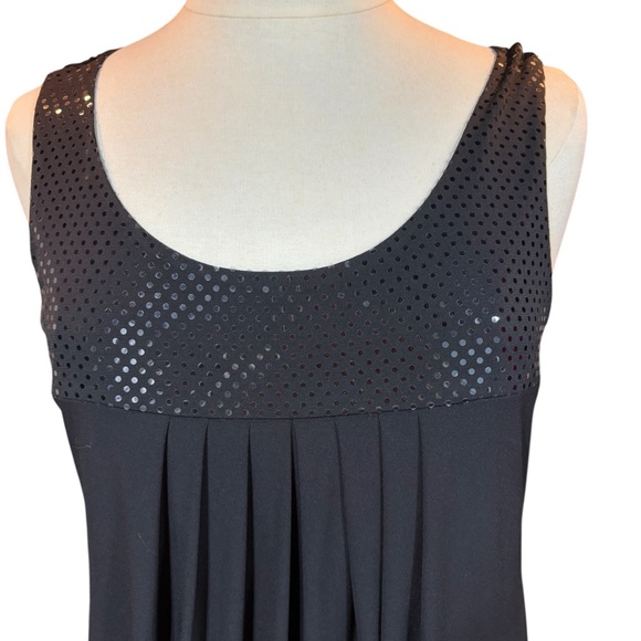 Dress Barn Black Sequin Pleated Tank Dress - Picture 2 of 11